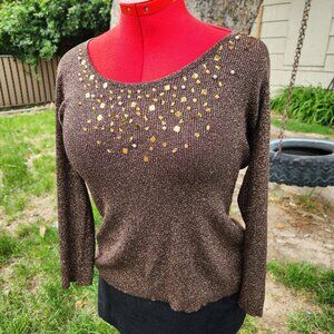 Glitter Bronze Sweater XL Dressy